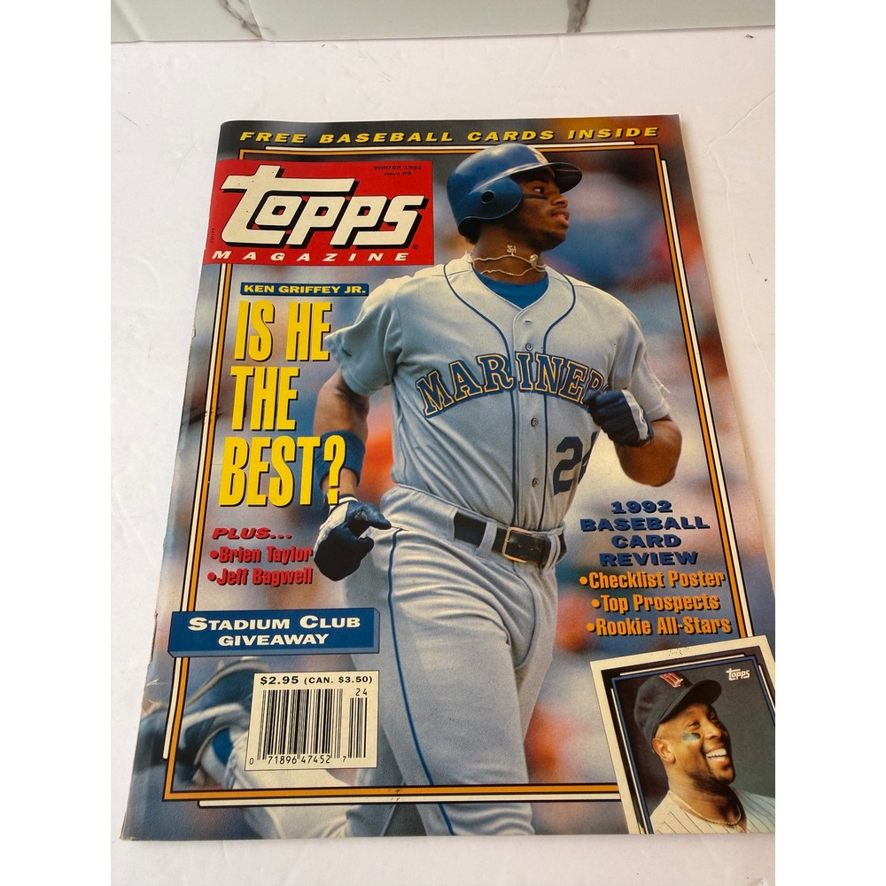 Topps Magazine Winter 1992 Issue 9 Ken Griffey Jr Cover Baseball Card Review